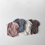 【73-120cm】セットアップ ベビー 無地 ナチュラル - 画像 (4)