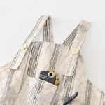 【73-100cm】セットアップ ストライプ 恐竜 サロペット＆シャツ - 画像 (8)