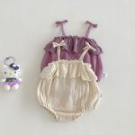 【66-90cm】キャミロンパース ふわふわ シンプル ベビー服 - 画像 (6)