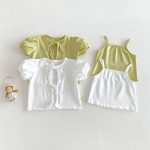 【73-110cm】セットアップ Tシャツ&キャミソール 柔らか 無地 シンプル 女の子 - 画像 (3)
