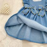 【66-130cm】デニムロンパースorワンピース 姉妹服 ダブル 蝶結び付き - 画像 (19)
