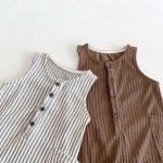 【66-90cm】オールインワン 夏新作 ストライプ 肌に優しい ベビー服 - 画像 (12)
