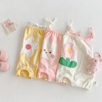【66-90cm】サロペット フラワー柄 可愛い 赤ちゃん服 - 画像 (9)