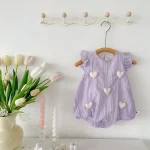 【66-90cm】ロンパース ベビー ウサギ 可愛い 肩フリル - 画像 (6)