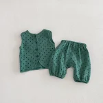 【80-130cm】セットアップ ベビー ノースリーブ ドット柄 - 画像 (13)