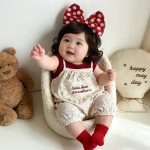 【73-100cm】サロペット＆シャツ 可愛い フラワー柄 セットアップ - 画像 (7)
