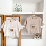 【66-90cm】ロンパース クマ柄 ポケット付き 半袖 ベビー服 - 画像 (5)