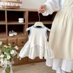 【73-110cm】ワンピース ブルー ドット シンプル 可愛い 女の子 - 画像 (5)