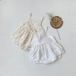 【66-90cm】ロンパース ベビー 韓国風 キャミ 花柄 - 画像 (2)