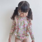 【90-140cm】水着 花柄 フリル ファッション スイムウェア - 画像 (4)