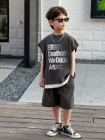 【90-120cm】半袖Ｔシャツ 男の子 英字 レイヤード ゆったり