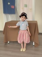 【90-140cm】ハーフパンツ 女の子 チェック柄 ハーレムパンツ