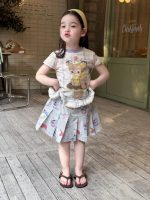 【90-140cm】半袖Ｔシャツ or スカート 女の子 カートゥーン 落書き