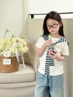 【100-170cm】半袖Ｔシャツ 女の子 無地 コーデの主役に - 画像 (5)