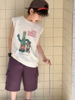 【100-160cm】ノースリーブTシャツ キッズ かわいいカートゥーン柄  動きやすさ抜群 - 画像 (3)