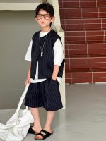 【90-160cm】セットアップ 男の子 ストライプ トレンド - 画像 (3)