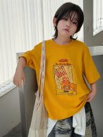【100-150cm】Tシャツ ラウンドネック ゆったり プリント 半袖 - 画像 (2)