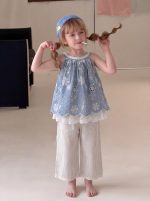 【90-140cm】ベストorパンツ 女の子 レース おしゃれ