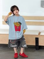 【100-150cm】Tシャツ カジュアル プリント 半袖 配色 - 画像 (6)