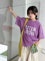 【100-150cm】Tシャツ 夏新作 半袖 ラウンドネック カジュアル - 画像 (3)