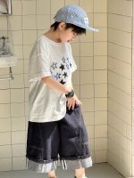 【100-160cm】Tシャツ 半袖 韓国風 星プリント 絶妙バランスのTシャツ - 画像 (5)