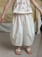 【90-140cm】ショートパンツ 女の子 無地 ハーレムパンツ カジュアル