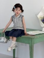 【80-140cm】セットアップ 女の子 ノースリープ プリーツ - 画像 (2)