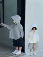 【100-150cm】アウター 男の子 フード付き UVカットパーカー