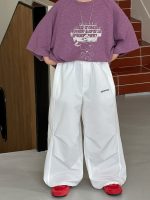 【90-160cm】パンツ 男の子 無地 ワイドレッグ カーゴパンツ