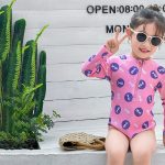 【90-140cm】水着 かわいい ハーフジッパー スイムウェア - 画像 (5)