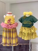 【80-130cm】ベストorパンツorスカート 女の子 チェック柄 ドーパミン風