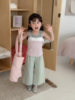 【90-140cm】ベスト 女の子 切り替え 配色 おしゃれ