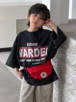 【100-160cm】Tシャツ 半袖 レトロ プリント ゆったり - 画像 (3)