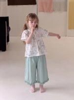【90-140cm】シャツ 女の子 花柄 フリル 切り替え - 画像 (3)