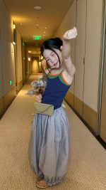 【90-150cm】ベスト or パンツ 女の子 レイヤード風 快適 カジュアル - 画像 (2)