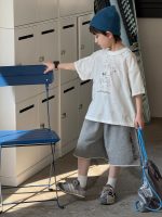 【100-160cm】Tシャツ 半袖 韓国風 ストリート ユニセックス おしゃれなロゴプリント - 画像 (3)