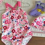 【90-140cm】水着 カラフルフラワー かわいい スイムウェア - 画像 (2)