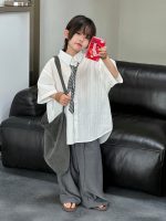 【100-150cm】シャツ ゆったり 配色 ネクタイ柄 カジュアル - 画像 (3)