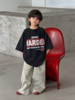 【100-160cm】Tシャツ 半袖 レトロ プリント ゆったり - 画像 (2)