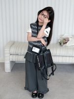 【100-170cm】ベスト 女の子 ニット ボーダー レイヤードしやすい - 画像 (6)