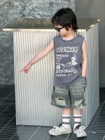 【90-150cm】ベストorショートパンツ 男の子 クール ストリート風