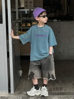 【90-150cm】半袖Ｔシャツorショートパンツ 男の子 デニム レトロ - 画像 (5)
