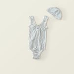【90-140cm】水着 帽子付き ストレッチ 速乾 スイムウェア - 画像 (5)