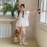 【80-130cm】シャツ 女の子 刺繍 パフスリープ おしゃれ - 画像 (4)