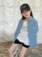 【100-170cm】シャツ 女の子 ストライプ ベーシック 肌触り良い - 画像 (5)