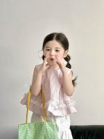 【90-140cm】トップス 女の子 ノースリープ レース リボン - 画像 (4)
