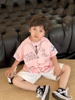 【90-140cm】半袖Ｔシャツ 男の子 プリント ルーズ トレンド - 画像 (4)