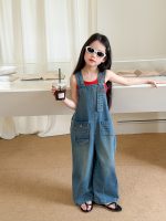 【100-170cm】デニムサロペット 女の子 カジュアル 合わせやすい - 画像 (5)