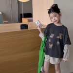 【100-170cm】トップス 女の子 おしゃれ レイヤード風 レース 切り替え - 画像 (5)