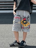 【90-120cm】ショートパンツ 男の子 プリント ルーズ - 画像 (6)